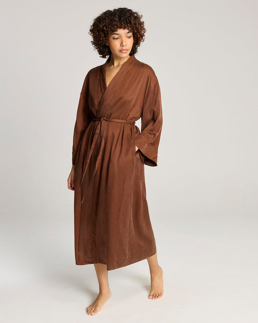 Eco-Luxe Kimono Robe - Cocoa