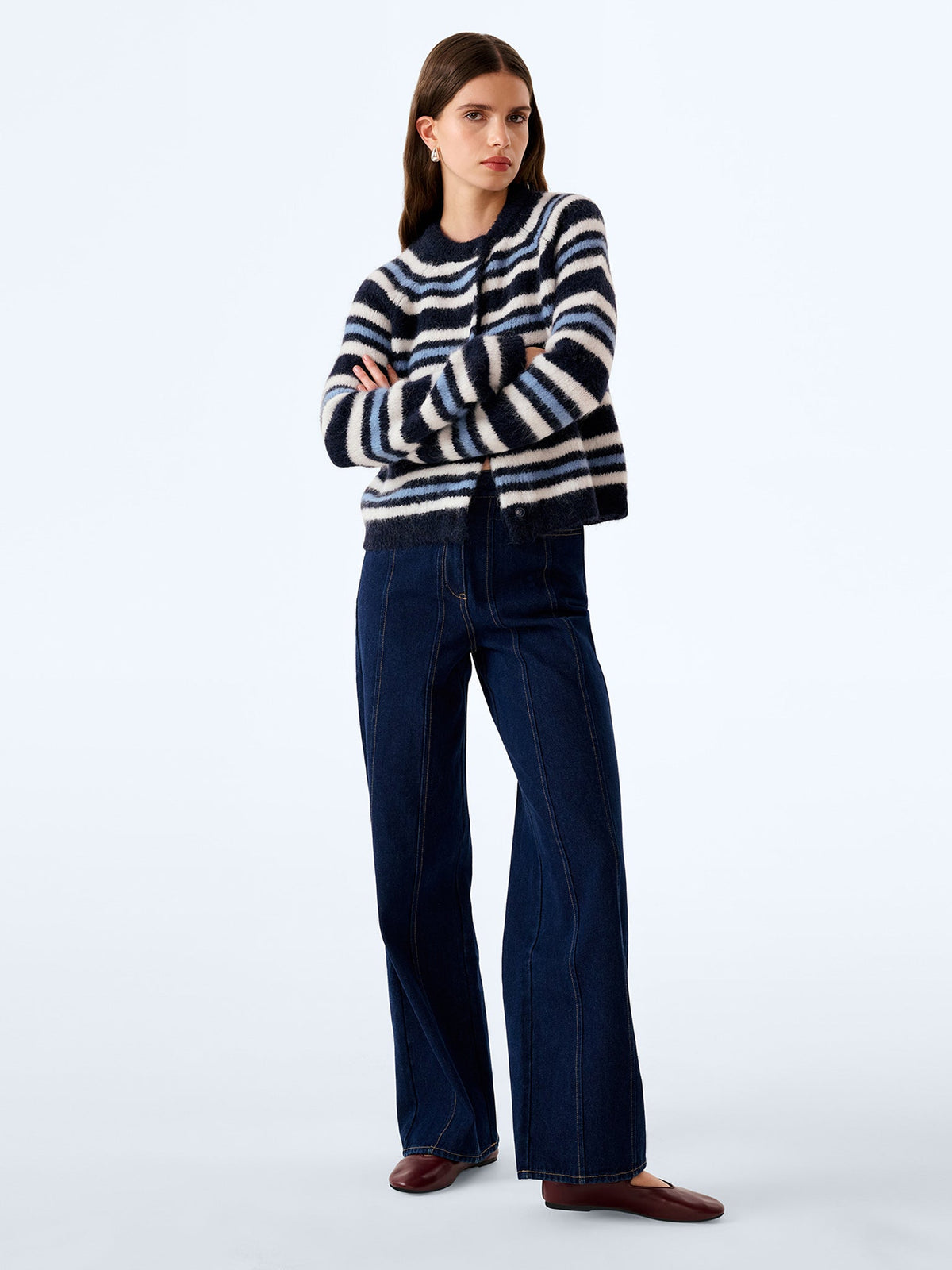 Cosmo Cardigan in Navy and Cream