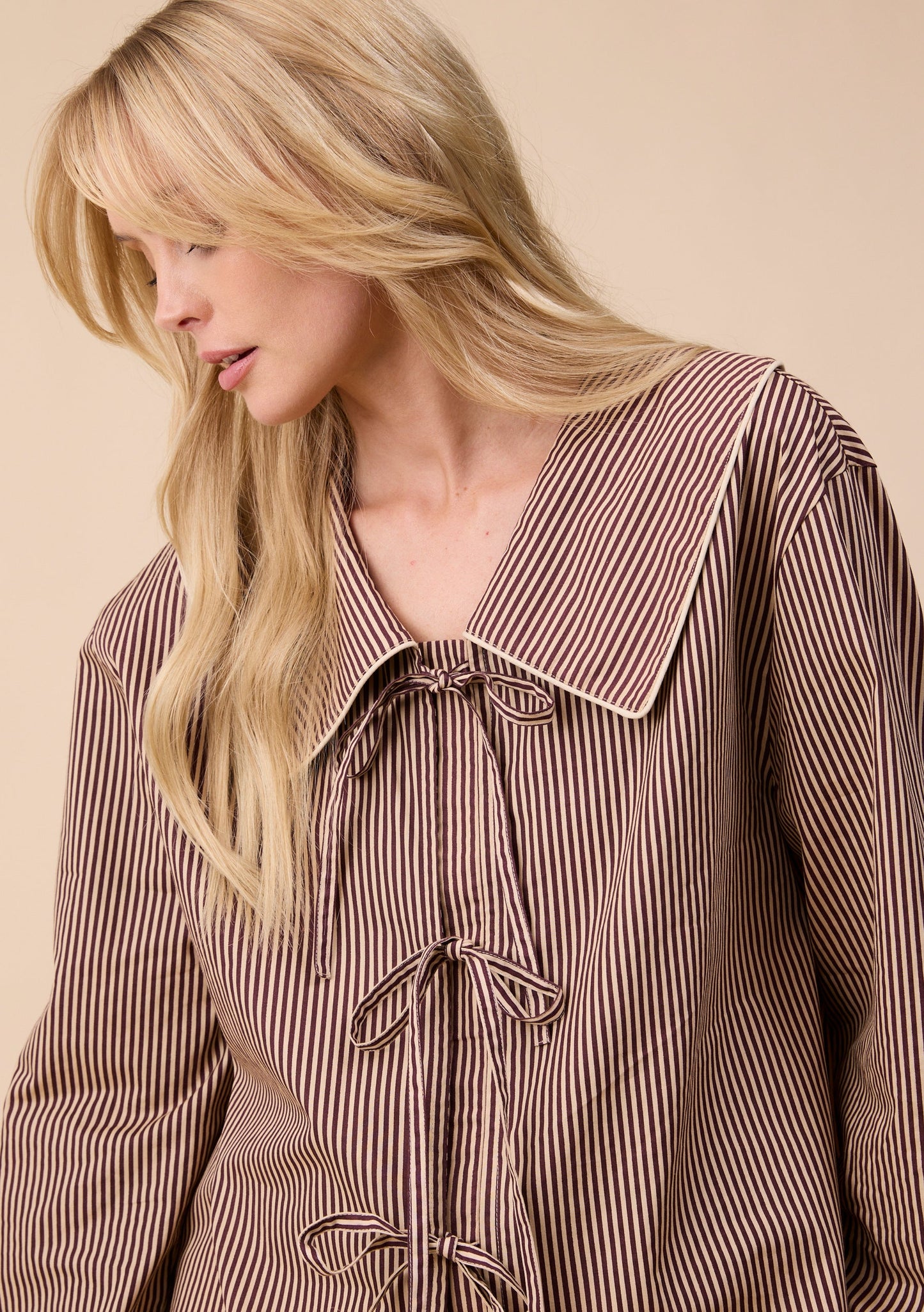 Cotton Shirt - Camel Stripe