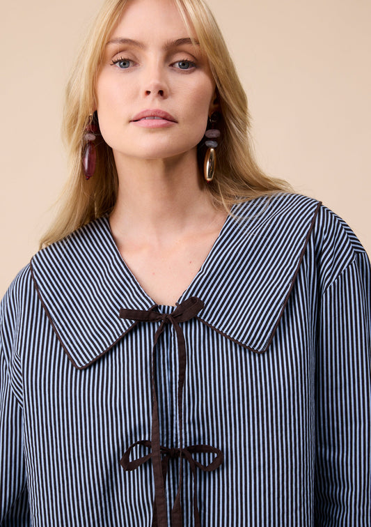 Cotton Shirt - Blue Stripe