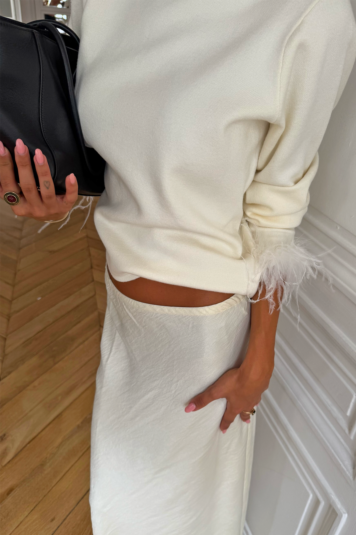 Cream Feather Jumper