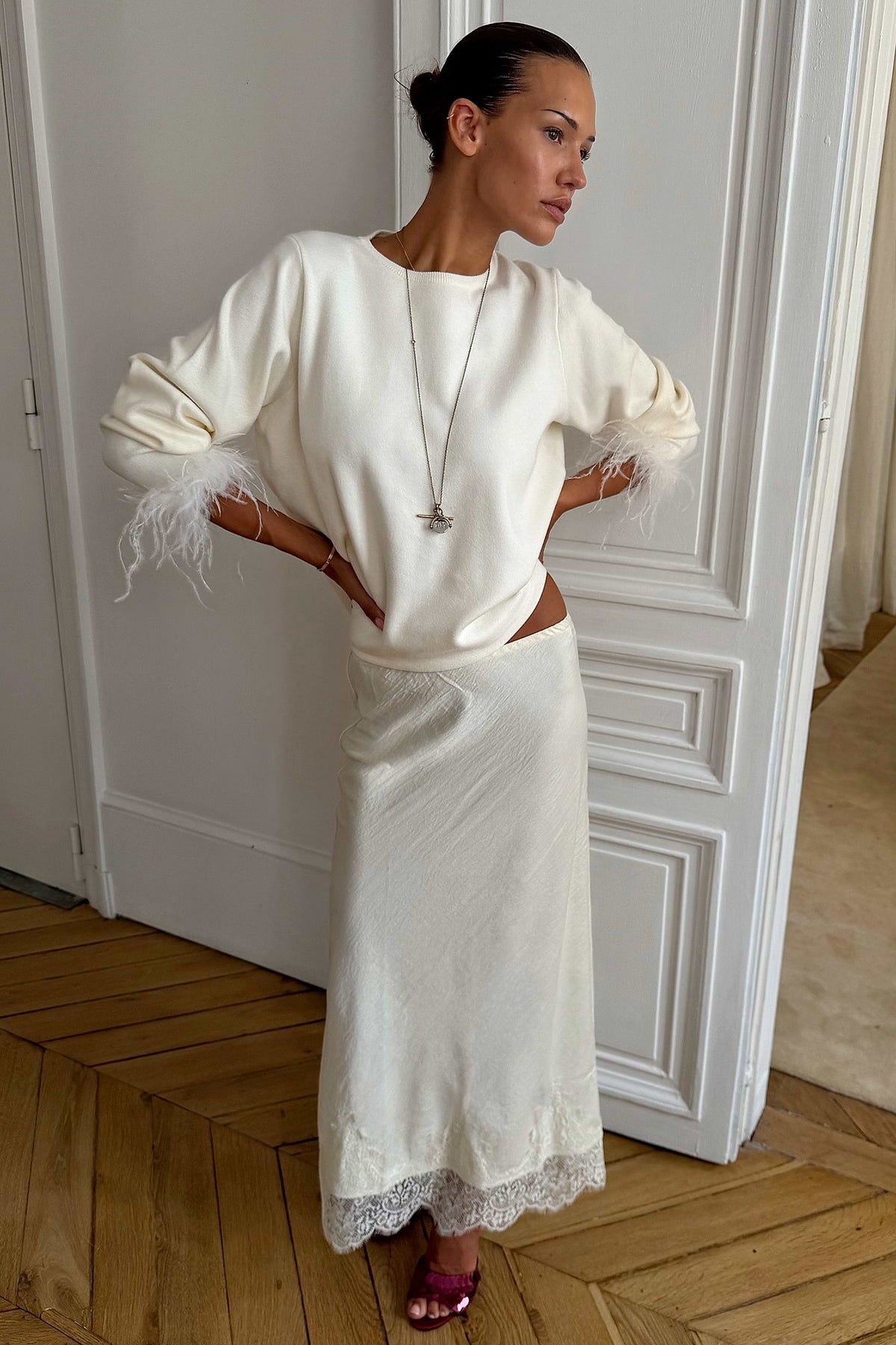 Cream Midi Maeva Skirt
