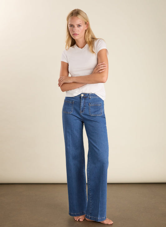 Robyn Organic Cotton Stretch Jeans / Washed Indigo