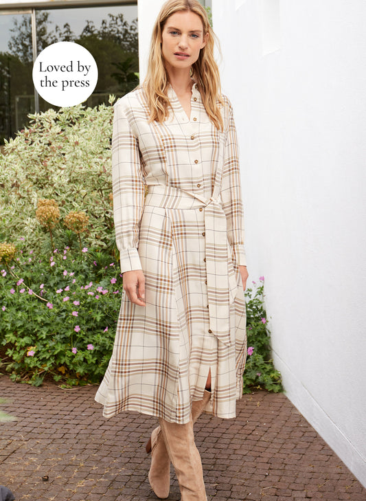 Aubrey Dress Sand Check