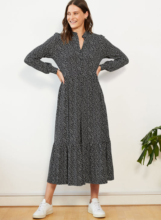 Adilah Dress with LENZING™ ECOVERO™ Black Random Spot Print
