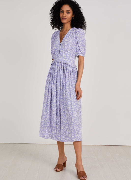 Suzy Dress Pale Lavender Floral Sprig
