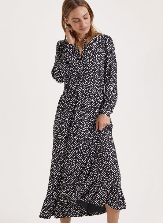 Bayla Dress with Lenzing™ Ecovero™ Caviar Black Polka Dot Print
