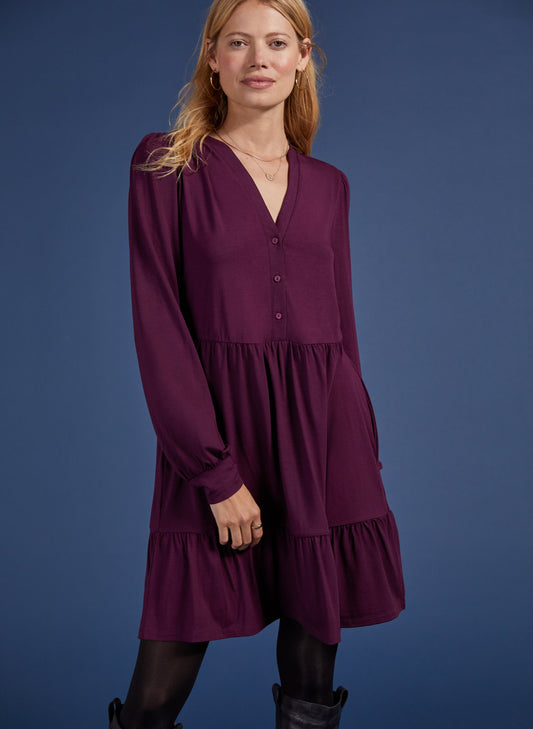 Ramona Dress with LENZING™ ECOVERO™ Dark Cherry