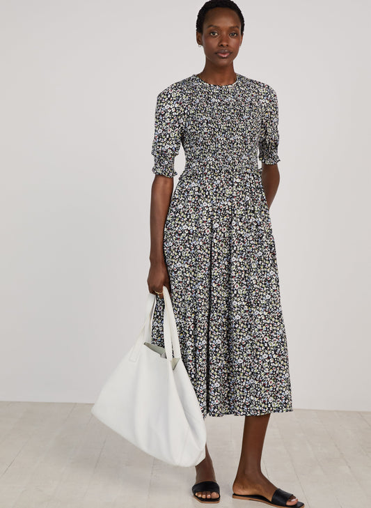 Soraya Dress with Lenzing™ Ecovero™ Caviar Black Vintage Floral Pr