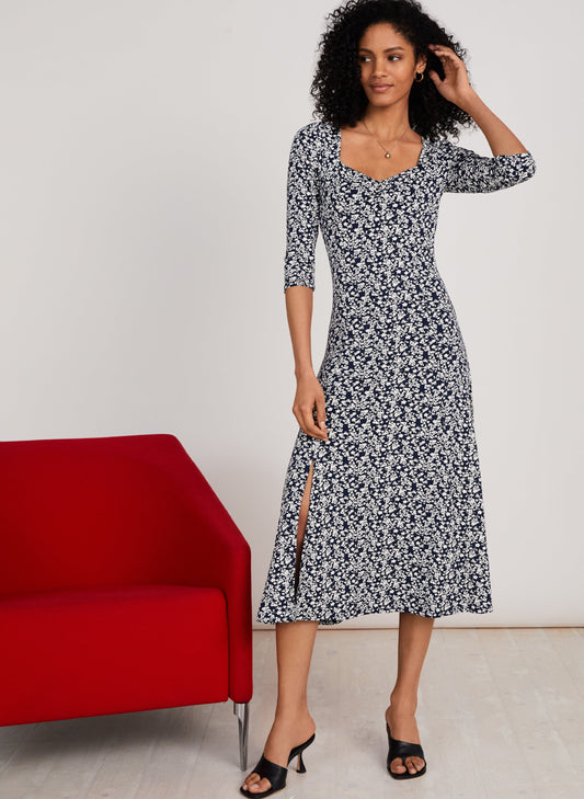 Jaylene Dress with LENZING™ ECOVERO™ Indigo Foliage
