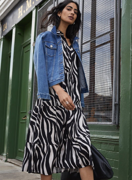 Tatiana Dress with TENCEL™ Black Zebra