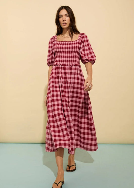 Davina Gingham Midi Dress