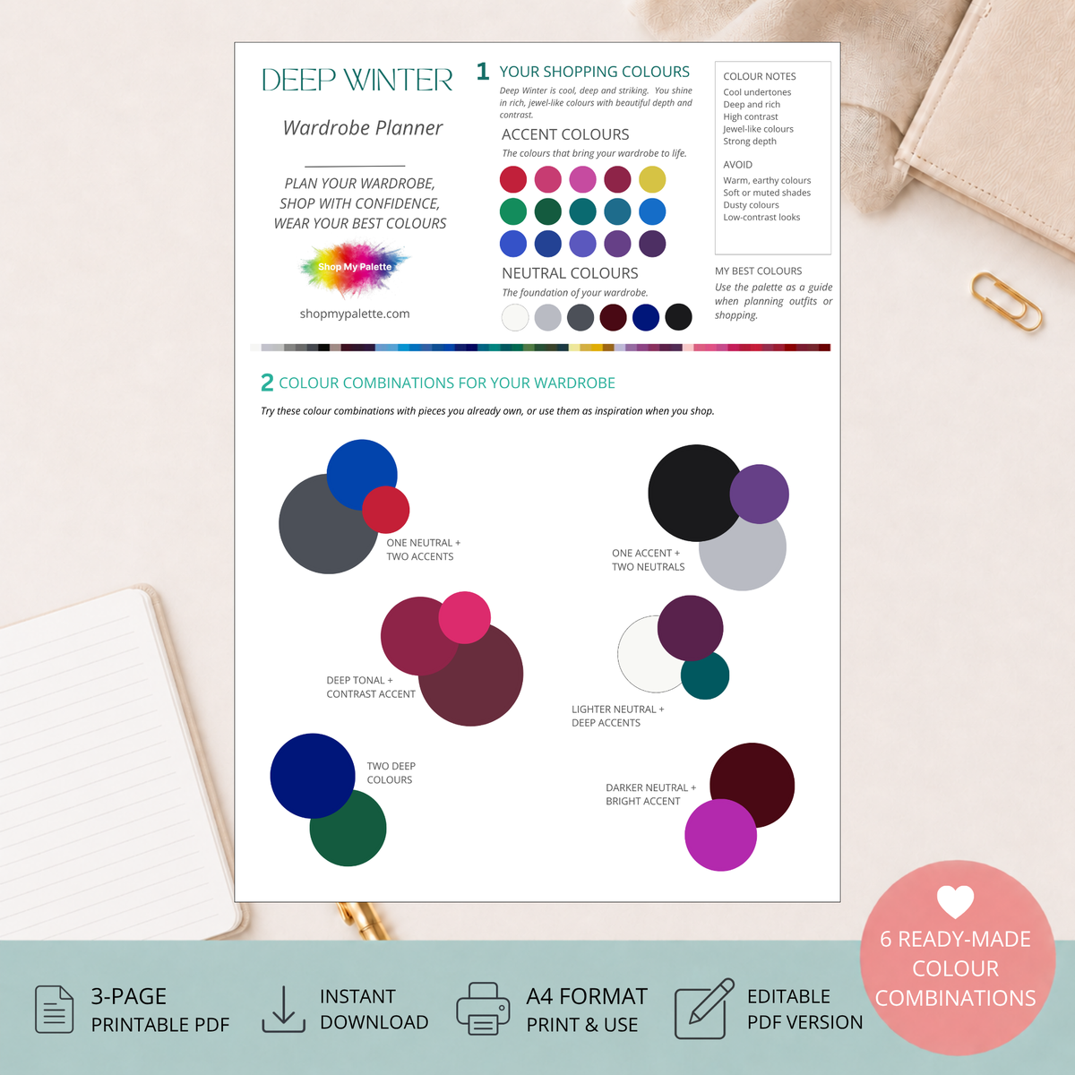 Deep Winter Mini Wardrobe Planner PDF