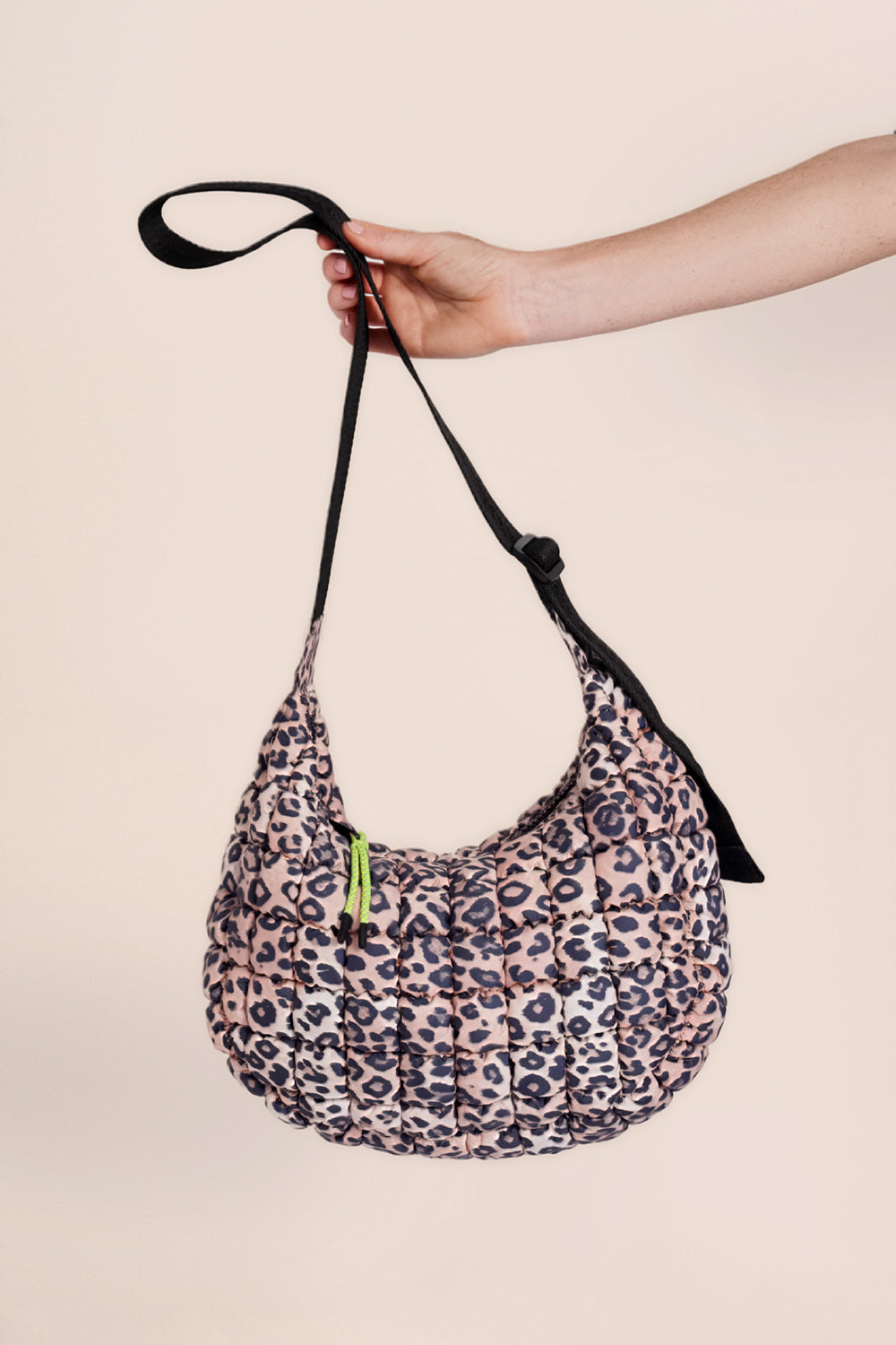 Dumpling Leopard Quilted Crossbody Bag