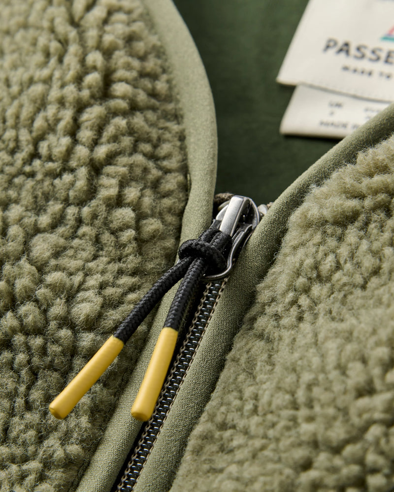 Tawny Deep-Pile Sherpa Fleece - Dusty Olive