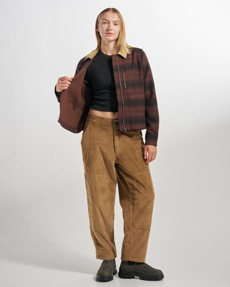 Bramble Overshirt - Dark Rust Stripe
