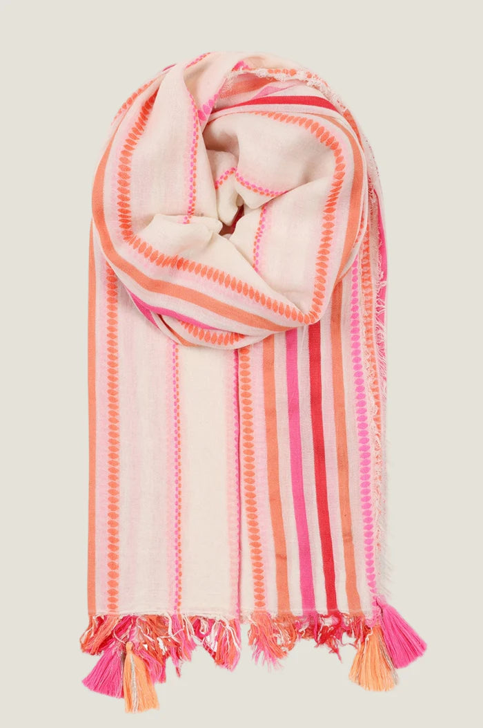Organic Cotton Scarf - Pink/Orange