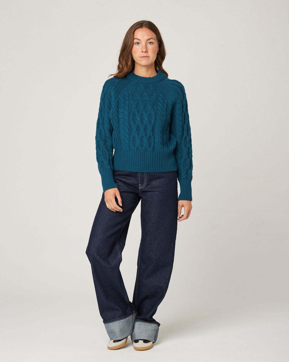 Isobel Aran Jumper - Teal