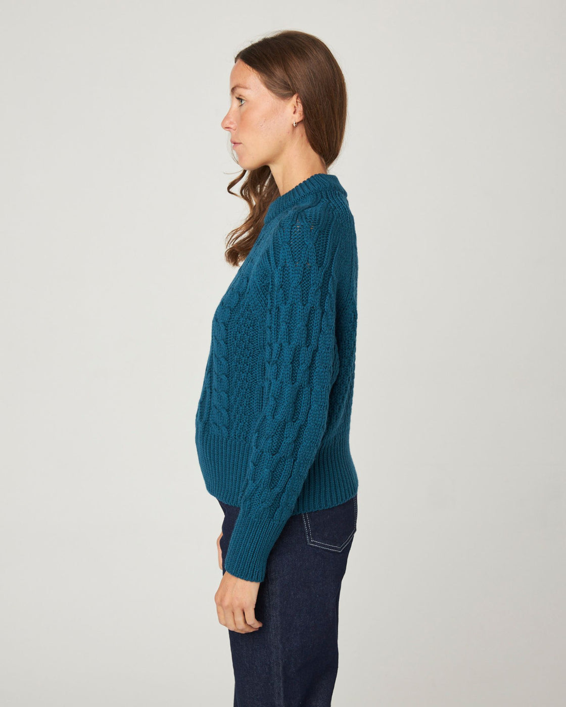 Isobel Aran Jumper - Teal