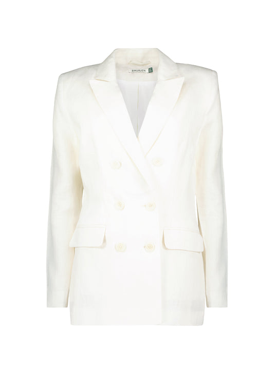 Pre-Loved Whitley Linen Blazer / Pure White