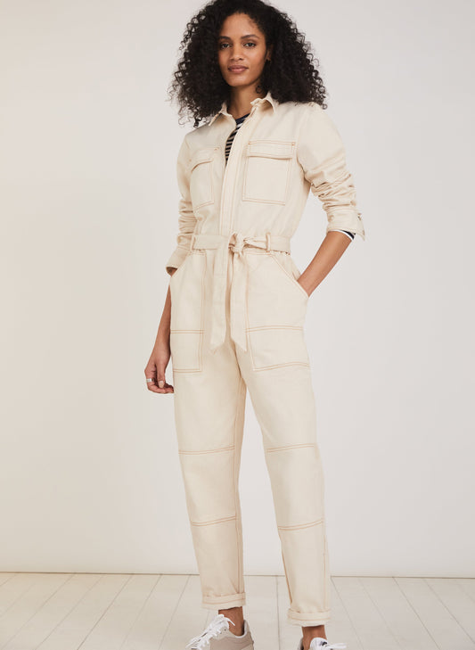 Tayla Organic Boilersuit Ecru
