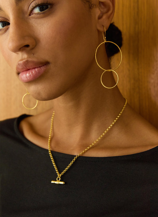 Emma Hoop Earrings - One Size / Gold