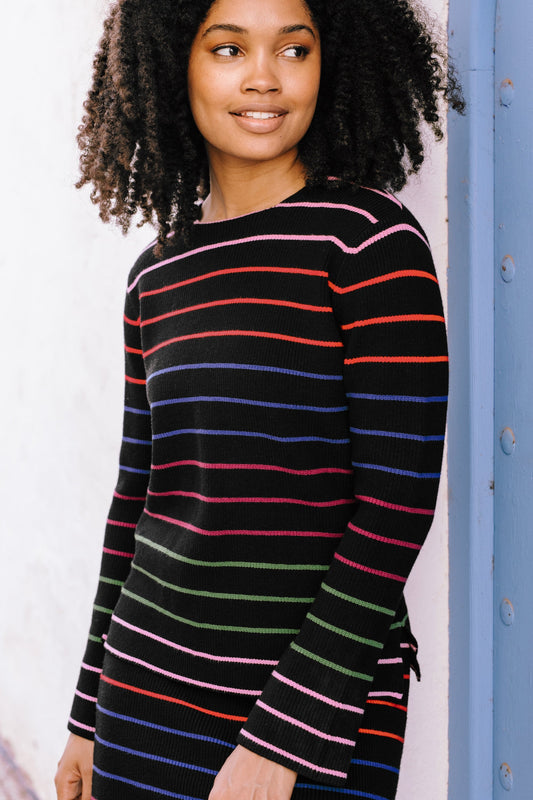 Camille Jumper - Black, Triple Stripe