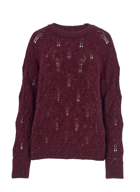 Byba Recycled Jumper Burgundy Fleck