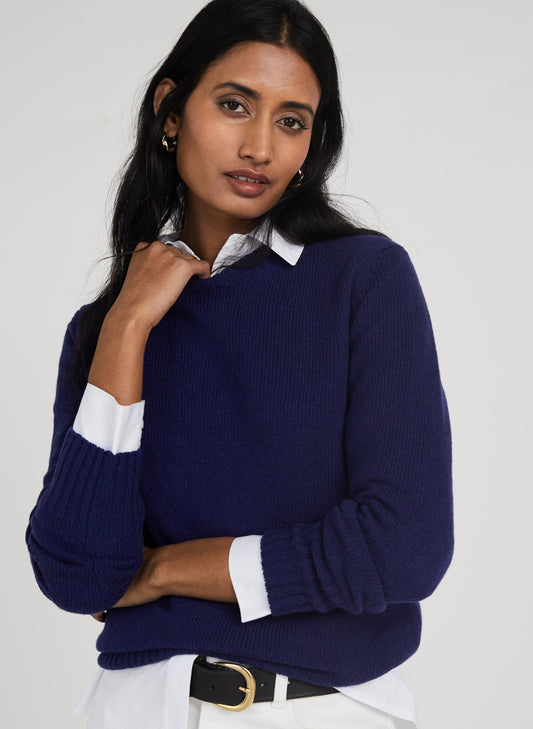 Charmaine Eco-Cashmere Knit Classic Navy