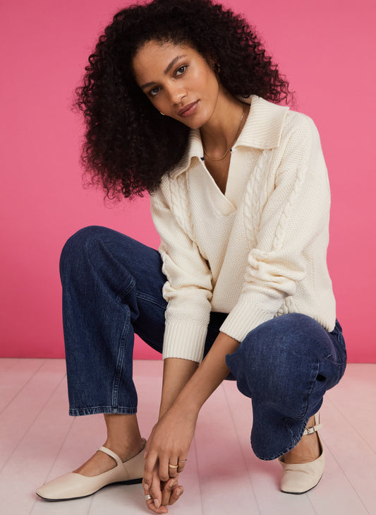 Vara Wool Blend Jumper Antique White