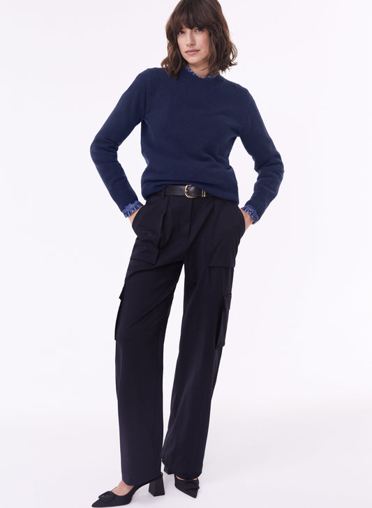 Patricia Newlife & Wool Blend Trousers Classic Navy