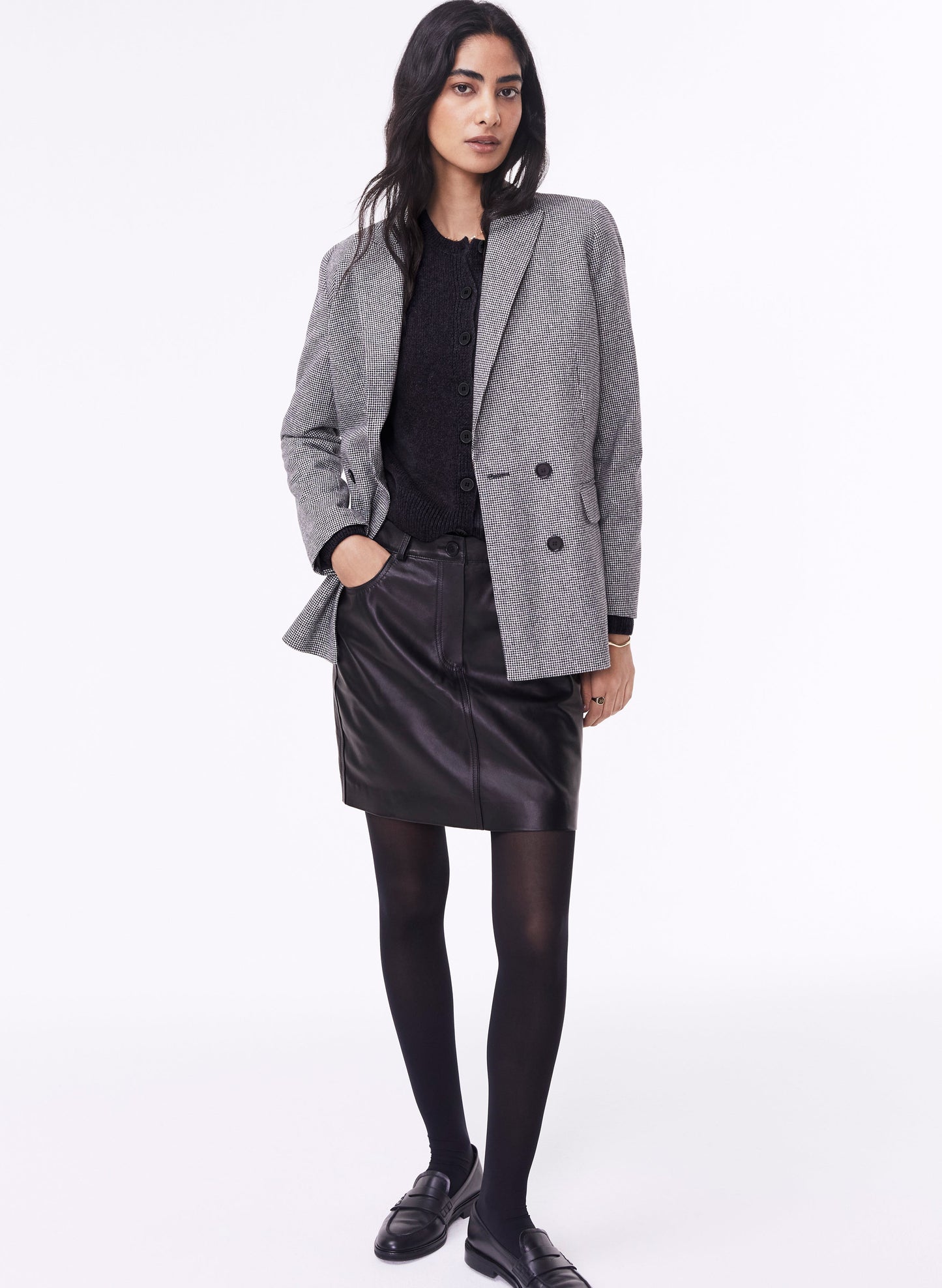 Solange Leather Skirt / Caviar Black