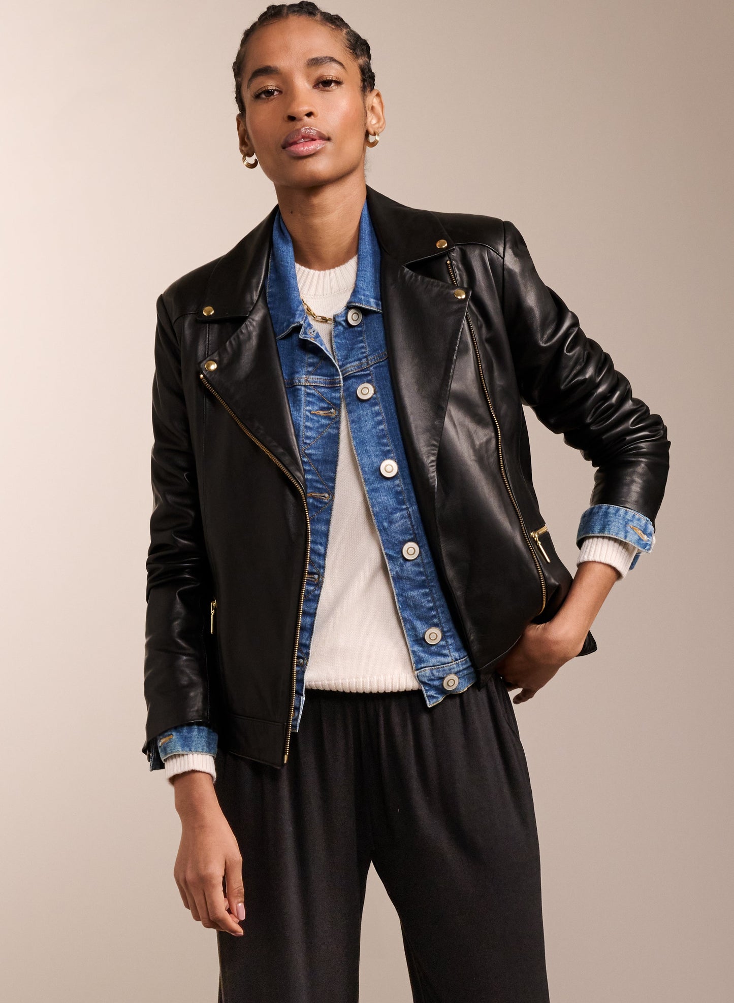 Kara Leather Jacket / Caviar Black