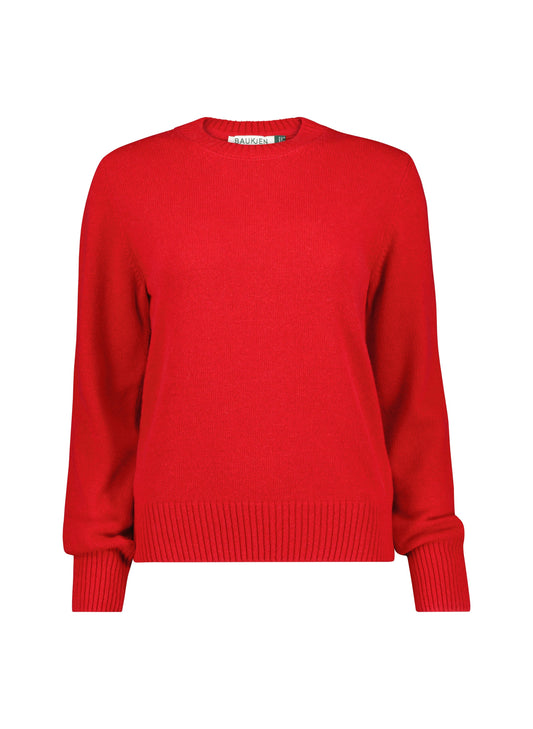 Zucca Wool Blend Crew Neck Jumper / Crimson Red