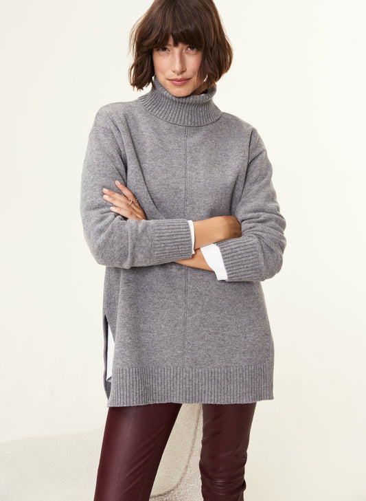 Asher Recycled Wool Blend Jumper Grey Marl