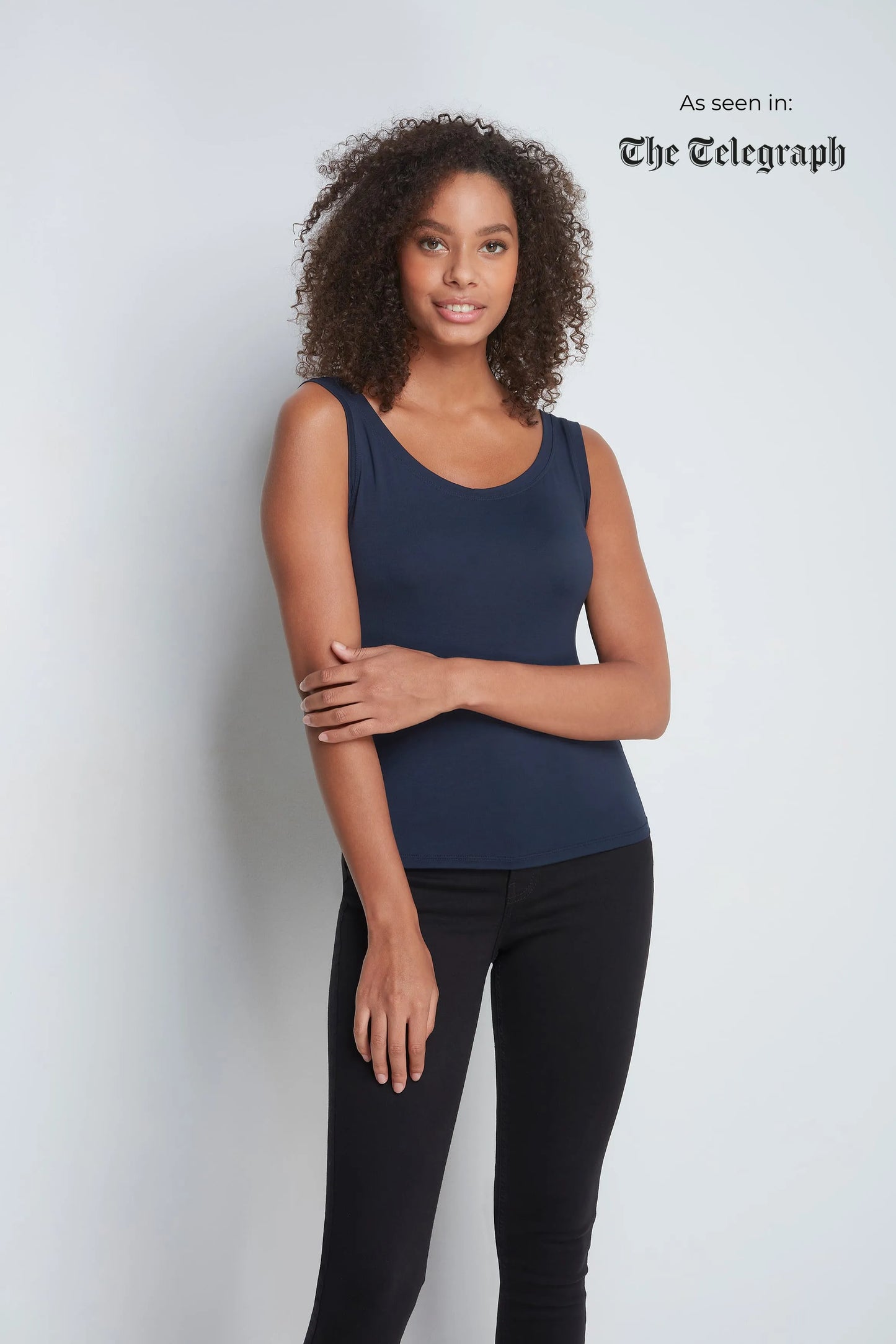 Sleeveless Micro Modal Vest Top Navy