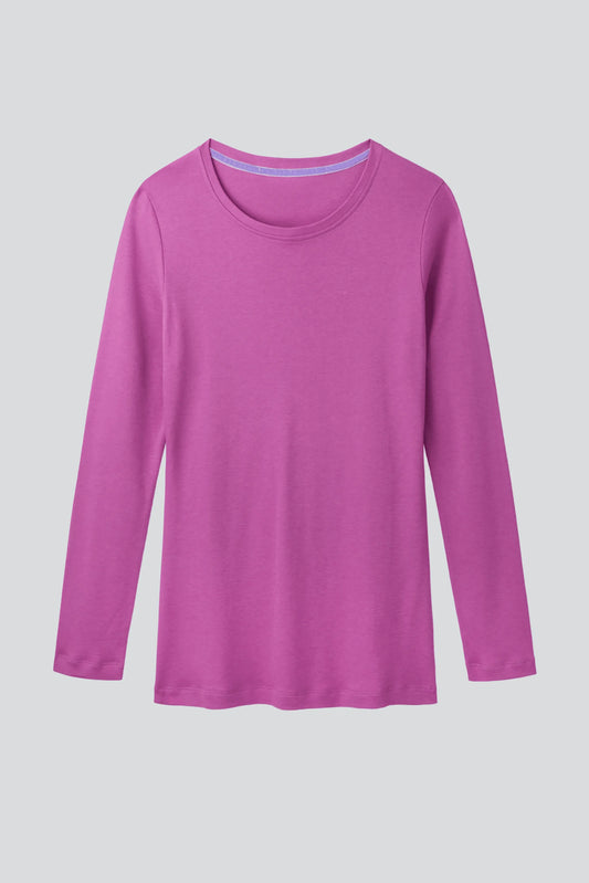 Long Sleeve Crew Neck T-shirt Pink