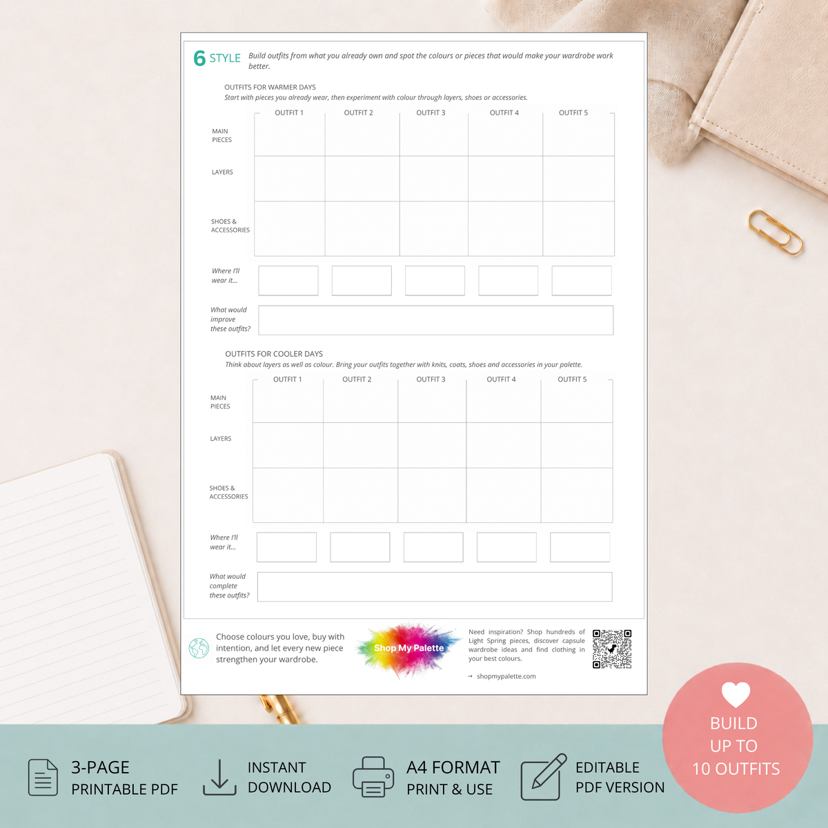 Light Spring Mini Wardrobe Planner PDF