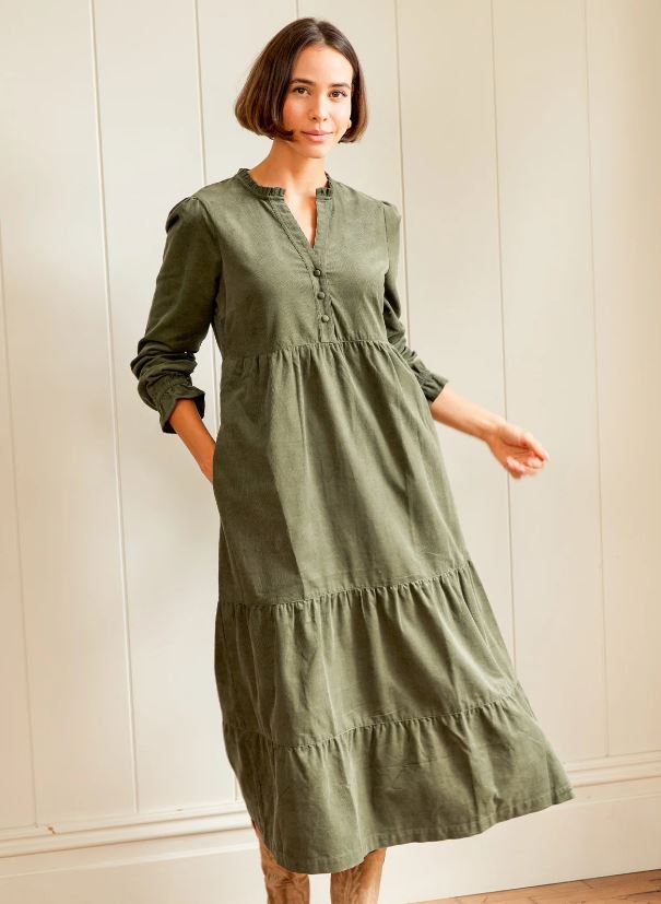 Liv Corduroy Dress - Khaki