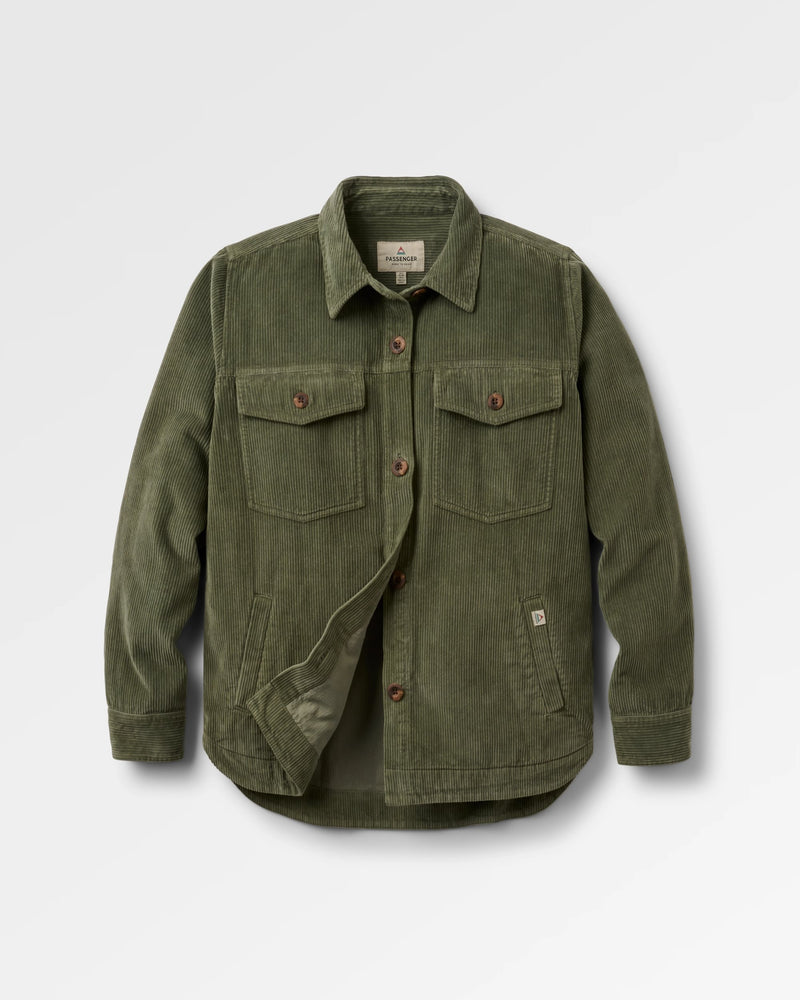 Dusty olive corduroy shirt.