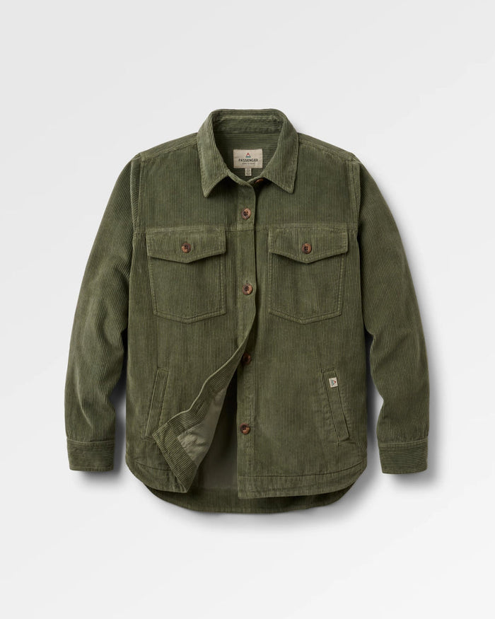 Dusty olive corduroy shirt.