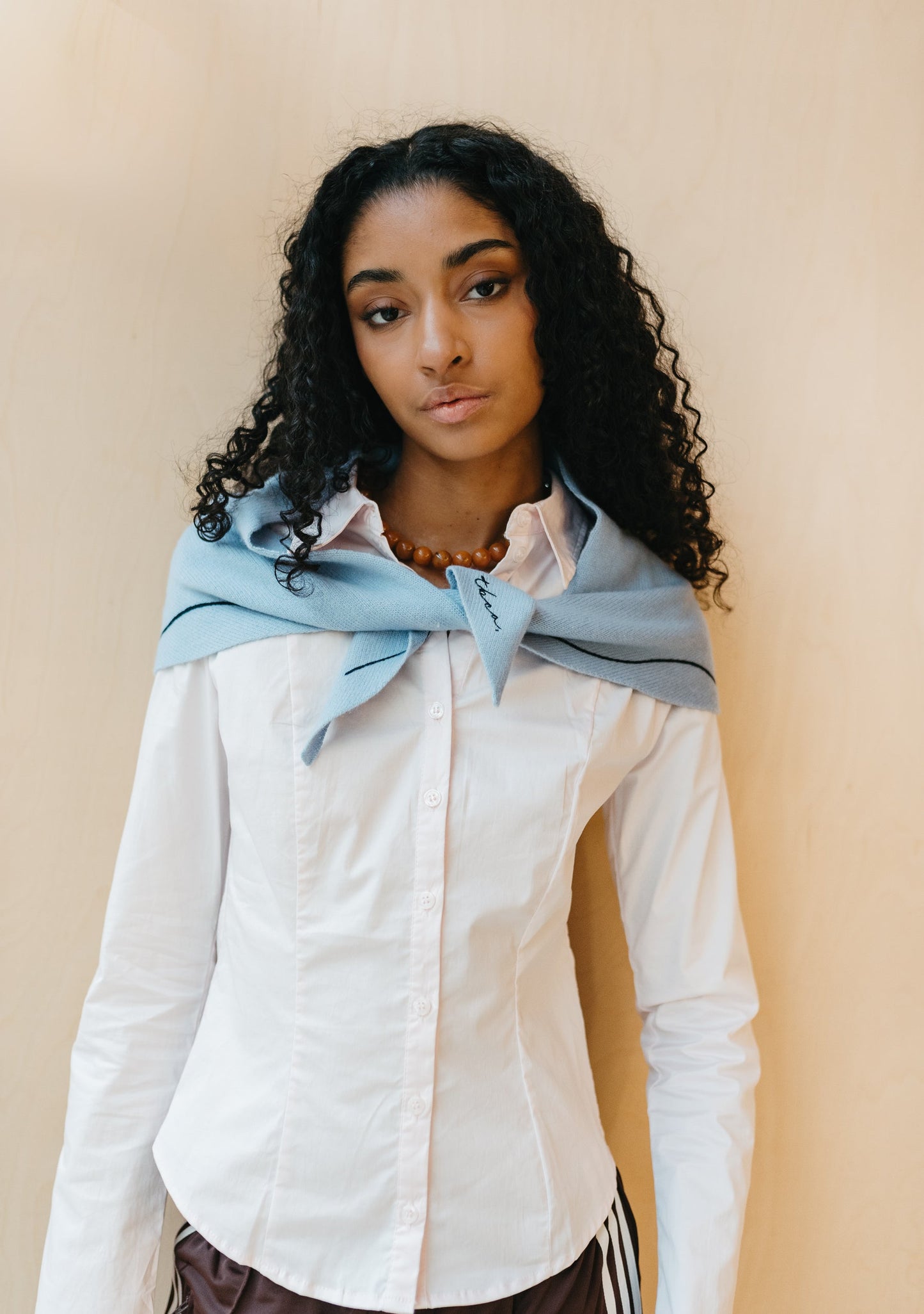 Merino Wool Triangle Scarf - Forget-Me-Not