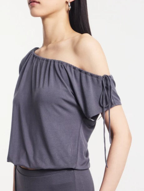 Marlowe Draw Cord Tee in Magnet