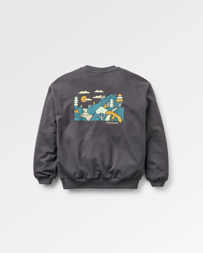 Slower Rhythms Women's Cotton Sweatshirt - Faded Black