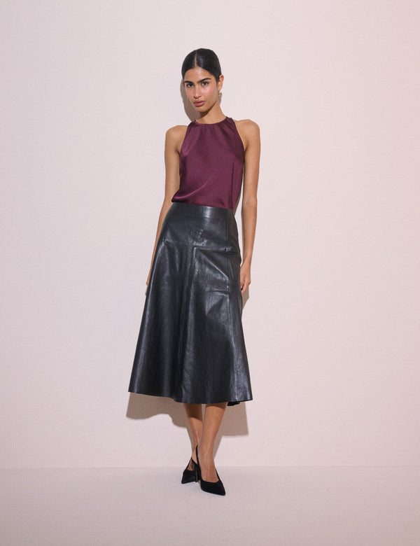 Plum Satin Rosalind Top