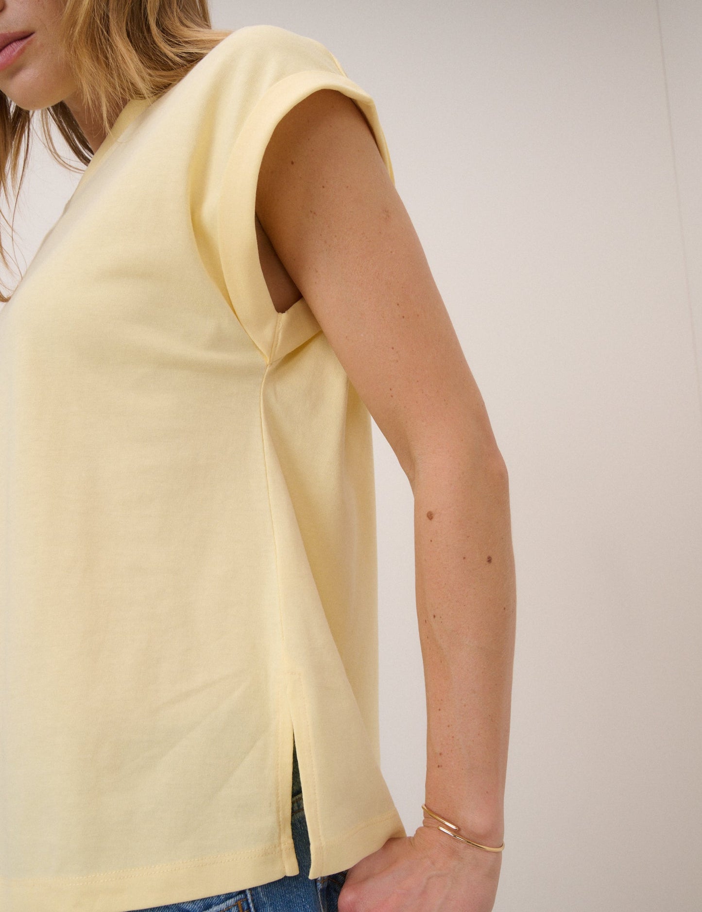 Yellow Cap Sleeve T-Shirt
