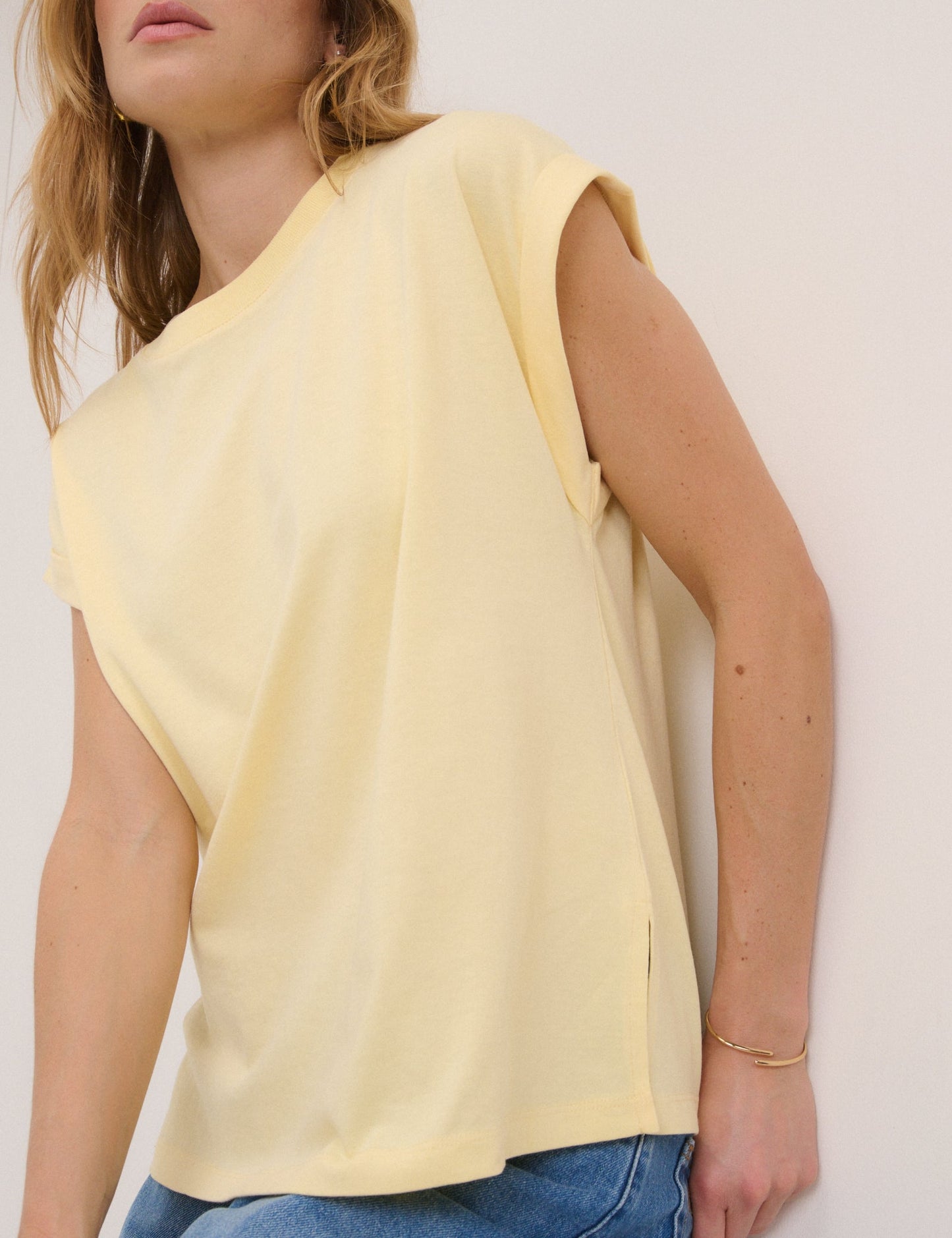 Yellow Cap Sleeve T-Shirt