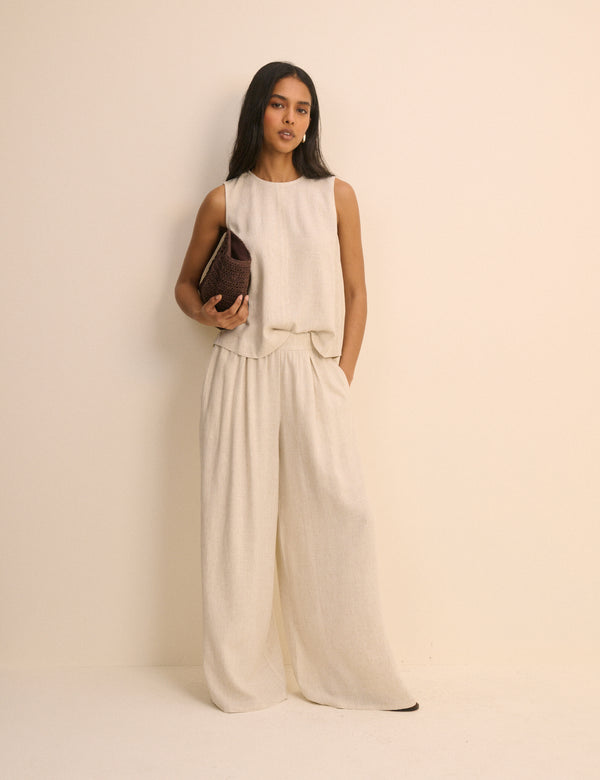 Stone Wide Leg Jerrow Trouser