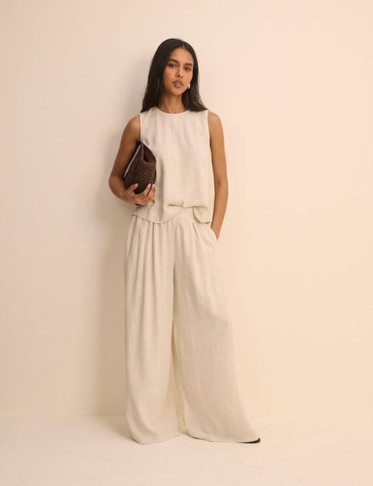 Stone Wide Leg Jerrow Trouser