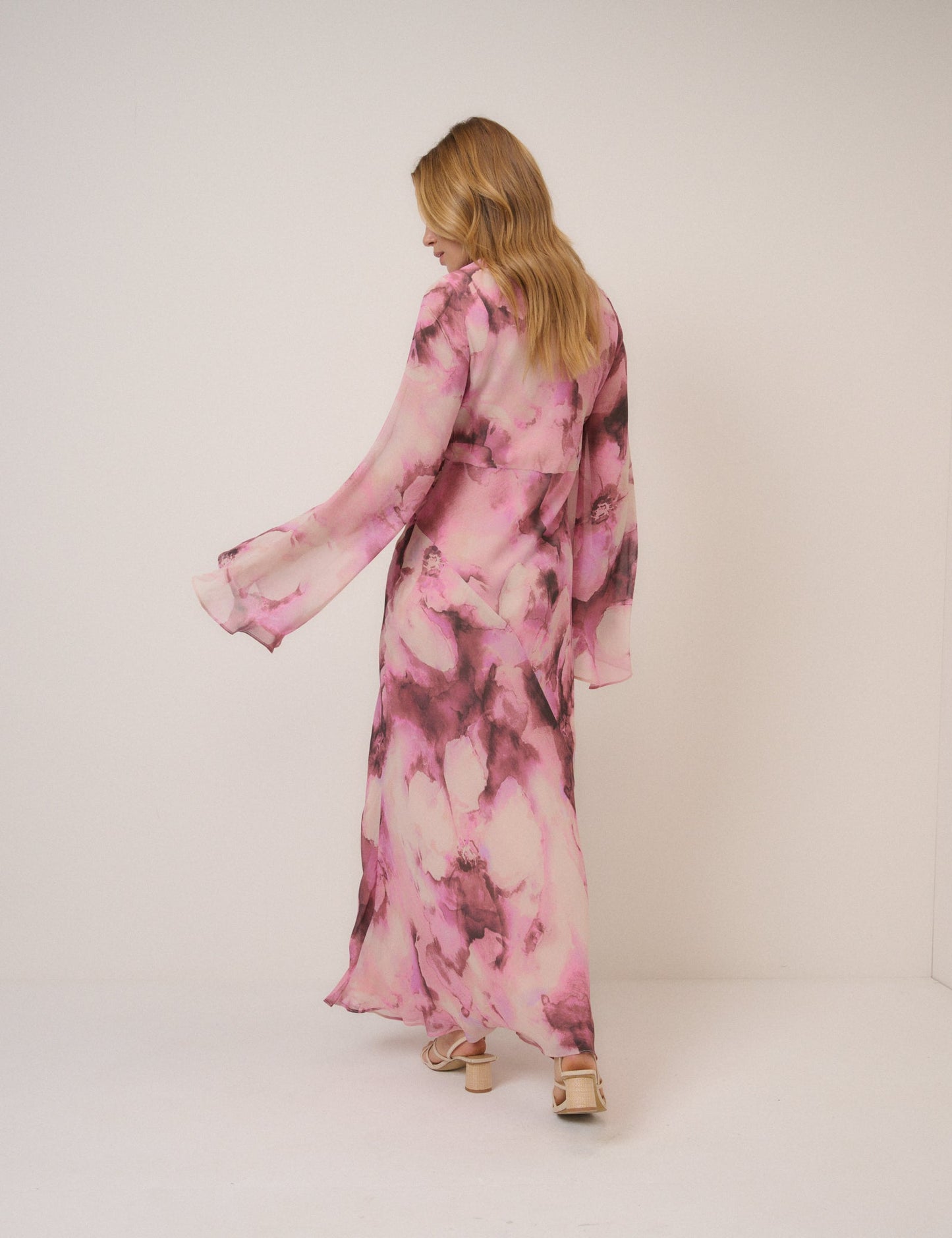Pink Floral Phoenix Maxi Dress